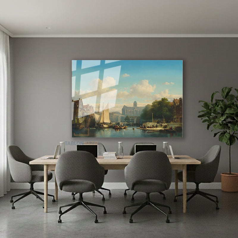 Yatay Cam Tablo Salon Duvar Tablosu Yatay Cam Ortacagklasik Yeni Ev Hediyesi Ofis Tablosu