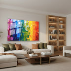 Yatay Cam Tablo Salon Duvar Tablosu Yatay Cam Rengarenk Eriyen Boyalar Yeni Ev Hediyesi Ofis Tablosu