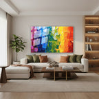 Yatay Cam Tablo Salon Duvar Tablosu Yatay Cam Rengarenk Eriyen Boyalar Yeni Ev Hediyesi Ofis Tablosu