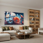 Yatay Cam Tablo Salon Duvar Tablosu Yatay Cam Rengarenkcicekler Yeni Ev Hediyesi Ofis Tablosu