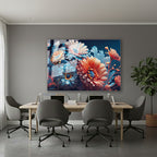 Yatay Cam Tablo Salon Duvar Tablosu Yatay Cam Rengarenkcicekler Yeni Ev Hediyesi Ofis Tablosu