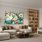 Yatay Cam Tablo Salon Duvar Tablosu Yatay Cam Renklicicekler1 Yeni Ev Hediyesi Ofis Tablosu