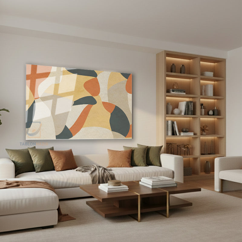 Yatay Cam Tablo Salon Duvar Tablosu Yatay Cam Renklidesenler Yeni Ev Hediyesi Ofis Tablosu