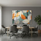 Yatay Cam Tablo Salon Duvar Tablosu Yatay Cam Renkliyapraklar Yeni Ev Hediyesi Ofis Tablosu