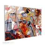 Yatay Cam Tablo Salon Duvar Tablosu Yatay Cam Saksafon Muzisyen Yeni Ev Hediyesi Ofis Tablosu