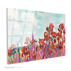 Yatay Cam Tablo Salon Duvar Tablosu Yatay Cam Solmus Cicekler Klasik Yeni Ev Hediyesi Ofis Tablosu