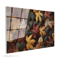 Yatay Cam Tablo Salon Duvar Tablosu Yatay Cam Sonbahar Yapraklar Yeni Ev Hediyesi Ofis Tablosu
