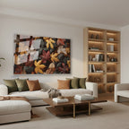 Yatay Cam Tablo Salon Duvar Tablosu Yatay Cam Sonbahar Yapraklar Yeni Ev Hediyesi Ofis Tablosu