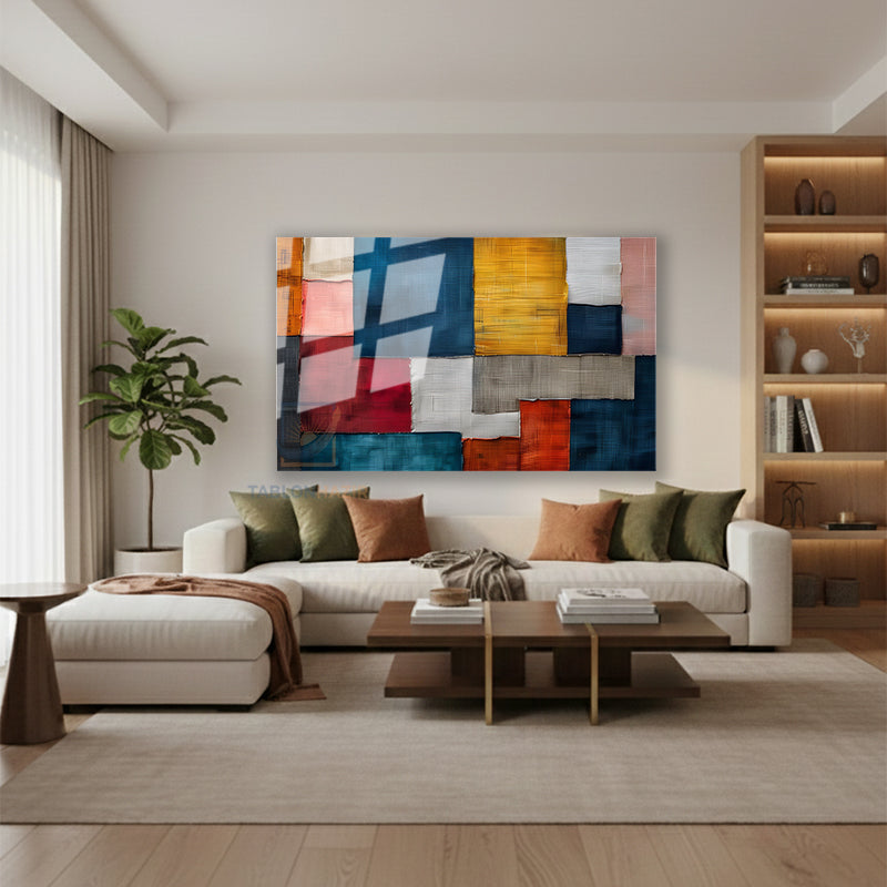 Yatay Cam Tablo Salon Duvar Tablosu Yatay Cam Soyut Cizim Tasarim Yeni Ev Hediyesi Ofis Tablosu