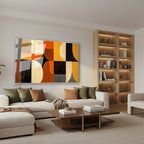 Yatay Cam Tablo Salon Duvar Tablosu Yatay Cam Soyut Geometrik Renkler Yeni Ev Hediyesi Ofis Tablosu