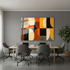 Yatay Cam Tablo Salon Duvar Tablosu Yatay Cam Soyut Geometrik Renkler Yeni Ev Hediyesi Ofis Tablosu