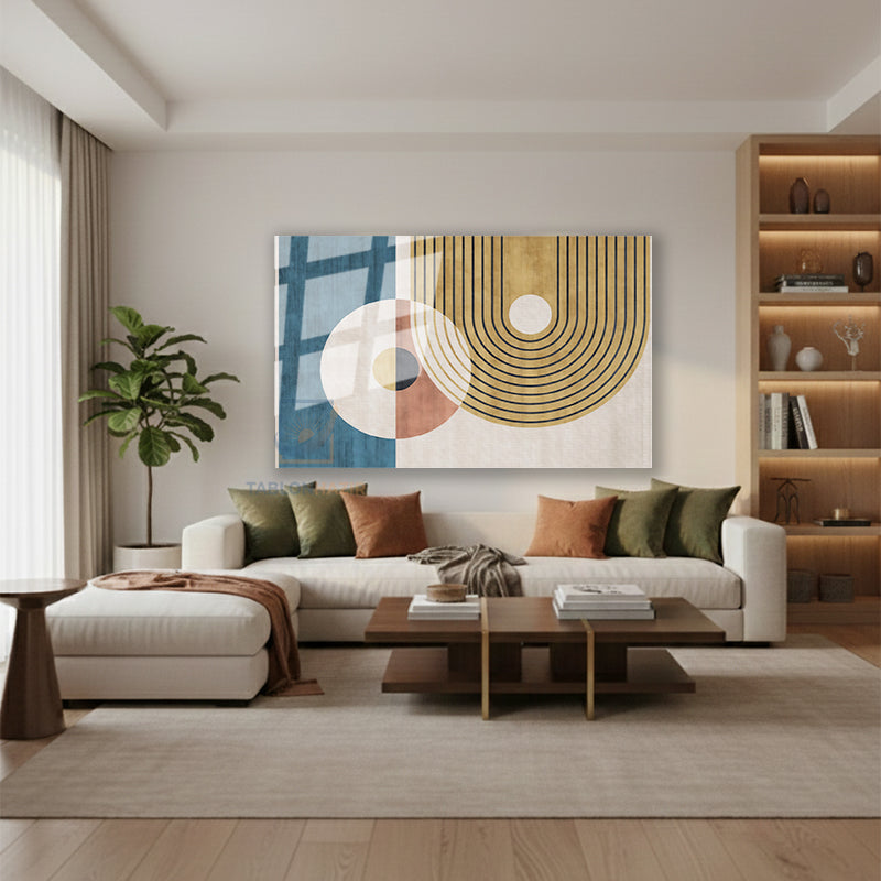 Yatay Cam Tablo Salon Duvar Tablosu Yatay Cam Soyut Cizgiler Yeni Ev Hediyesi Ofis Tablosu