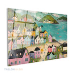 Yatay Cam Tablo Salon Duvar Tablosu Yatay Cam Tatli Kasaba Yeni Ev Hediyesi Ofis Tablosu