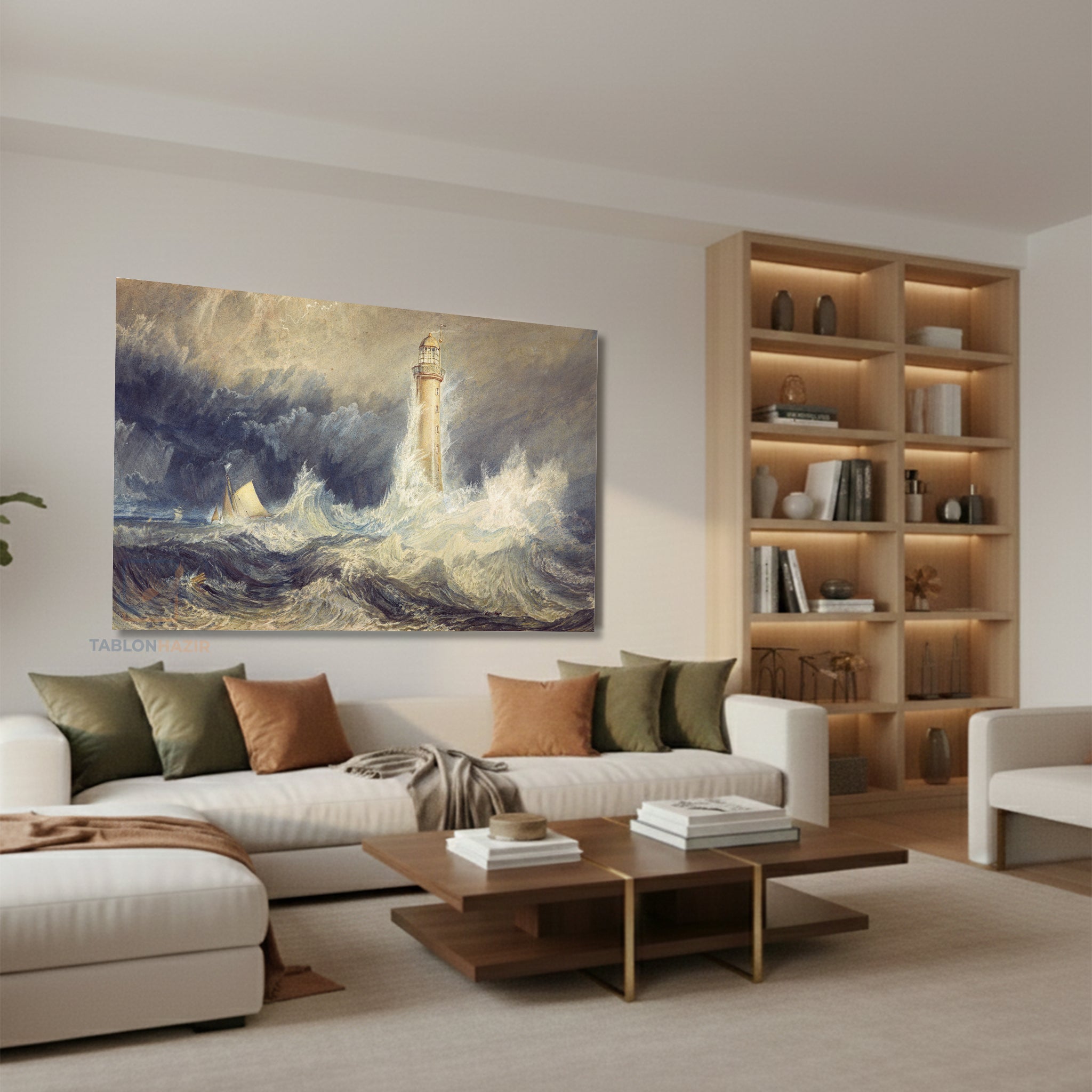 Yatay Kanvas Duvar Tablosu Bell Rock Lighthouse Salon Tablosu Ofis Tablosu Ev Hediyesi Dekorasyon