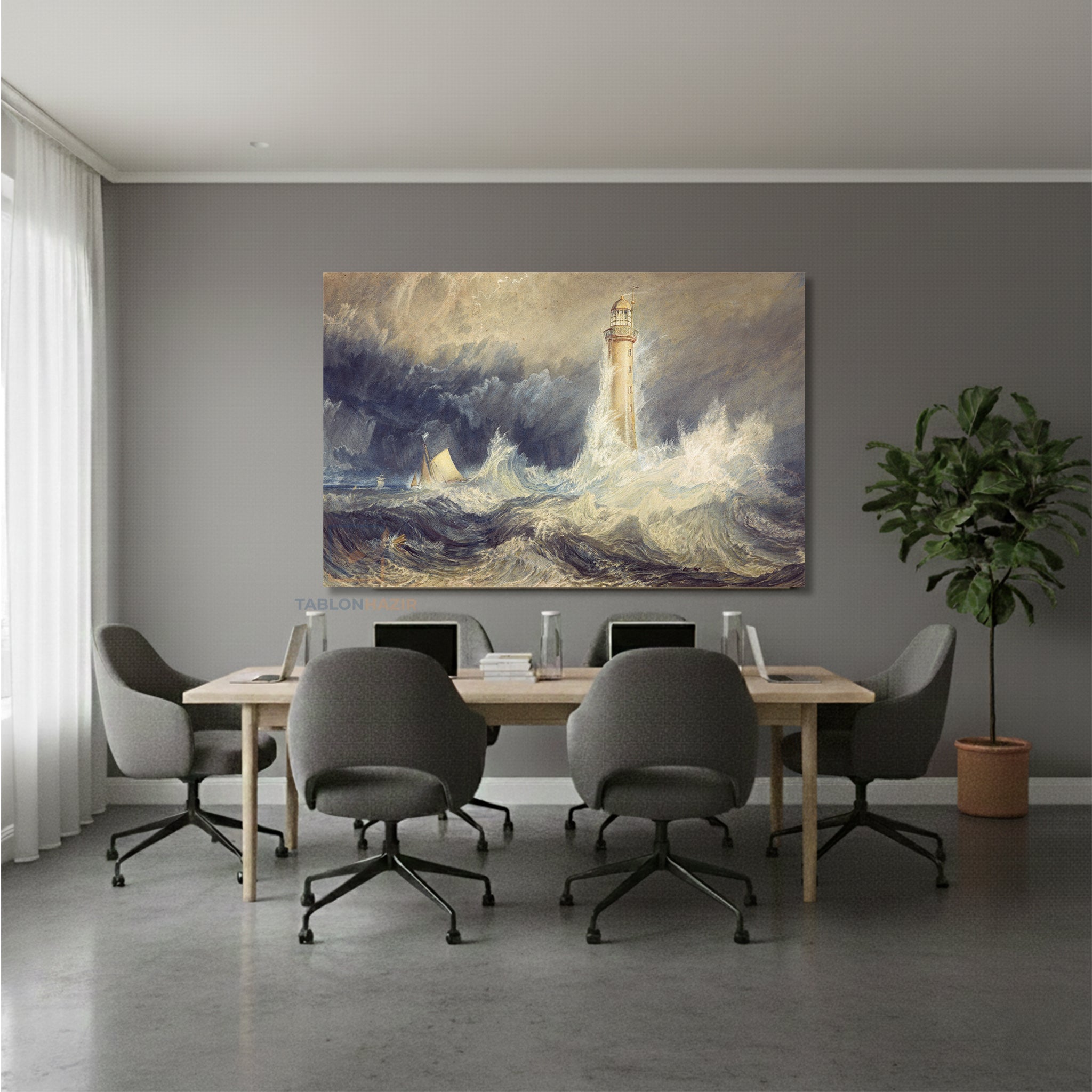 Yatay Kanvas Duvar Tablosu Bell Rock Lighthouse Salon Tablosu Ofis Tablosu Ev Hediyesi Dekorasyon