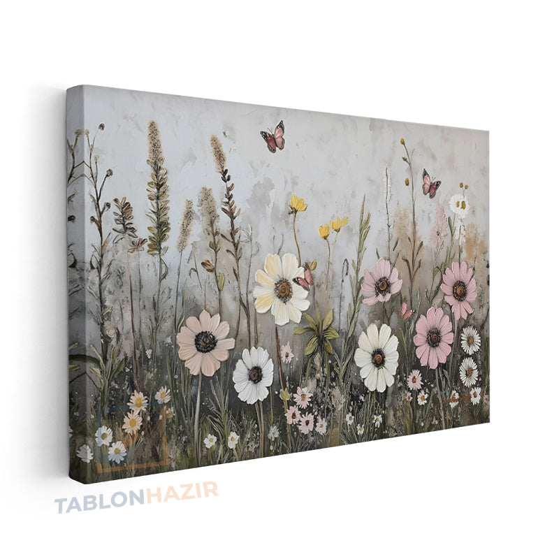 Yatay Kanvas Duvar Tablosu Cicekbahcesi11 Salon Tablosu Ofis Tablosu Yeni Ev Hediyesi Dekorasyon