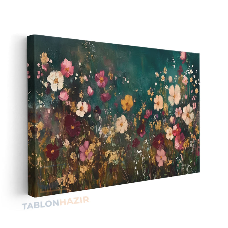 Yatay Kanvas Duvar Tablosu Cicekbahcesi44 Salon Tablosu Ofis Tablosu Yeni Ev Hediyesi Dekorasyon