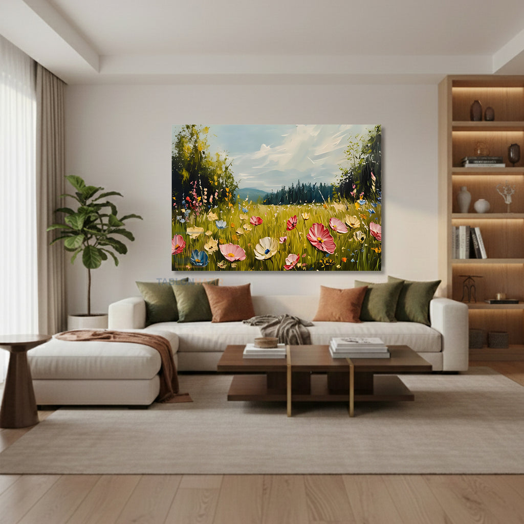 Yatay Kanvas Duvar Tablosu Cicekbahcesi66 Salon Tablosu Ofis Tablosu Yeni Ev Hediyesi Dekorasyon