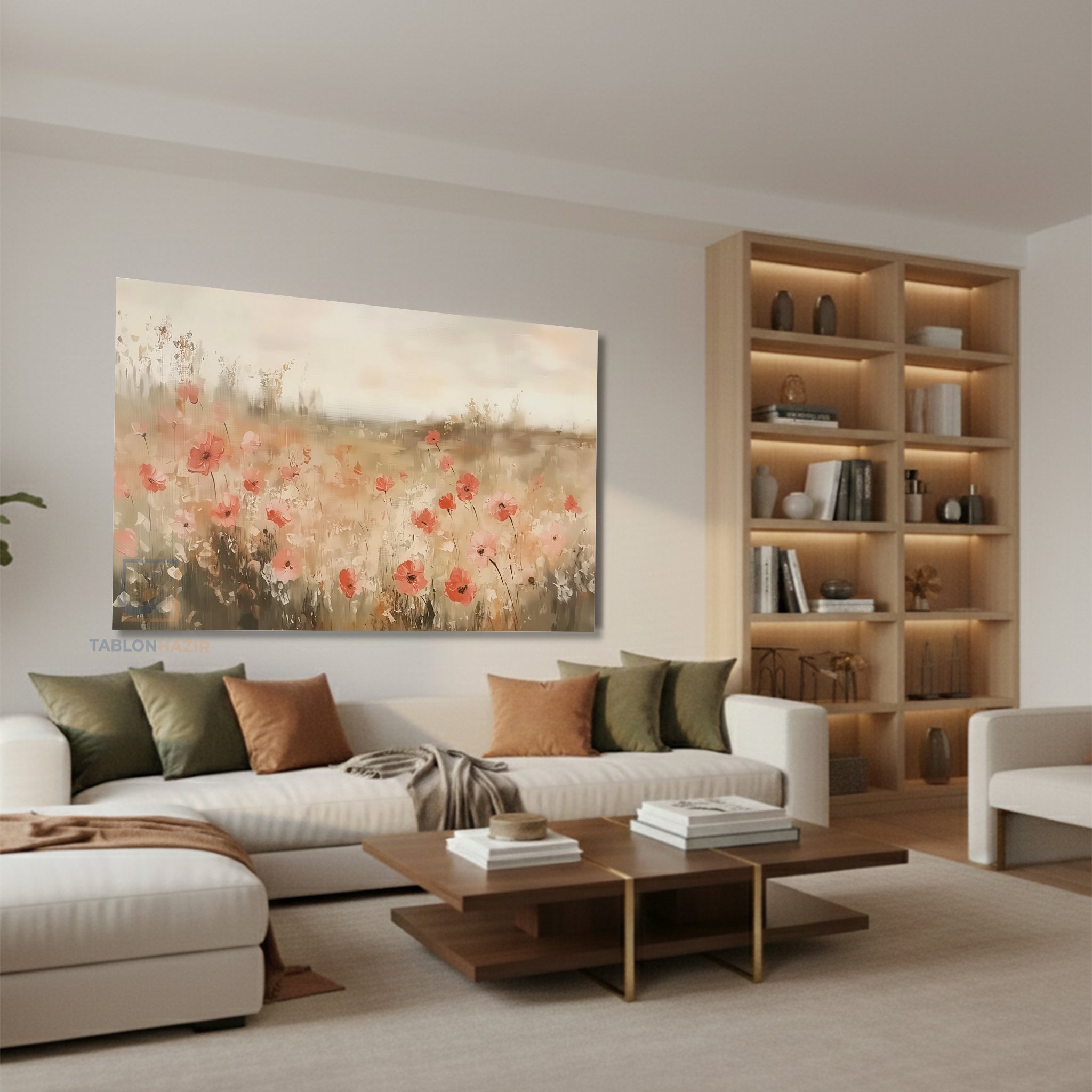 Yatay Kanvas Duvar Tablosu Cicekbahcesi77 Salon Tablosu Ofis Tablosu Yeni Ev Hediyesi Dekorasyon