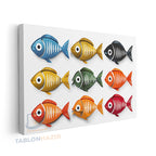 Yatay Kanvas Duvar Tablosu Cokrenklibaliklar Salon Tablosu Ofis Tablosu Yeni Ev Hediyesi Dekorasyon