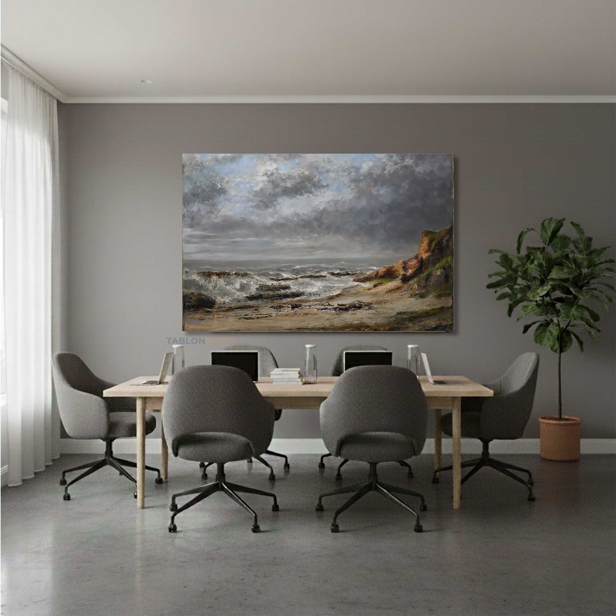 Yatay Kanvas Duvar Tablosu Dalgalidenizmanzarası Salon Tablosu Ofis Tablosu Ev Hediyesi Dekorasyon