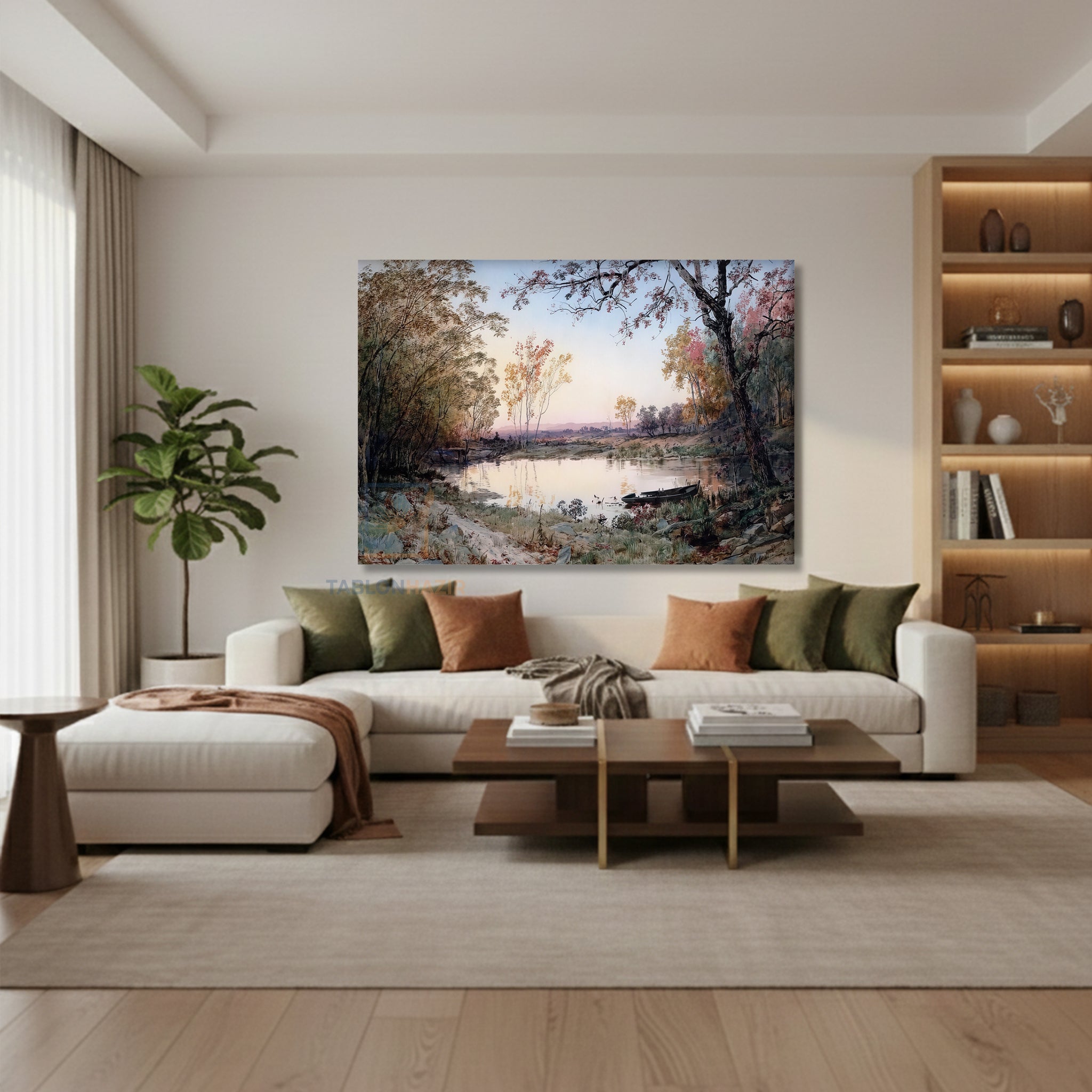 Yatay Kanvas Duvar Tablosu Dogamanzarasi2 Salon Tablosu Ofis Tablosu Yeni Ev Hediyesi Dekorasyon