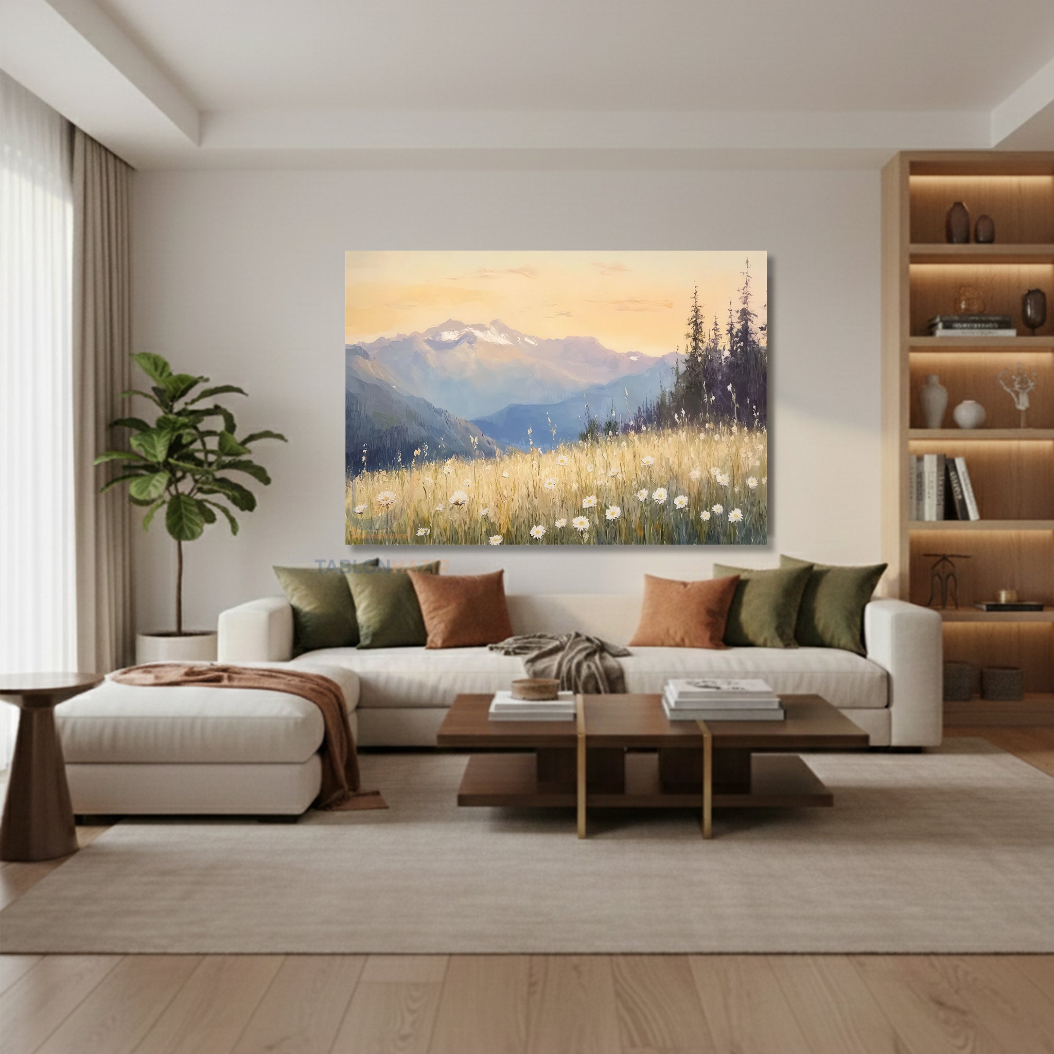 Yatay Kanvas Duvar Tablosu Dogamanzarasi5 Salon Tablosu Ofis Tablosu Yeni Ev Hediyesi Dekorasyon