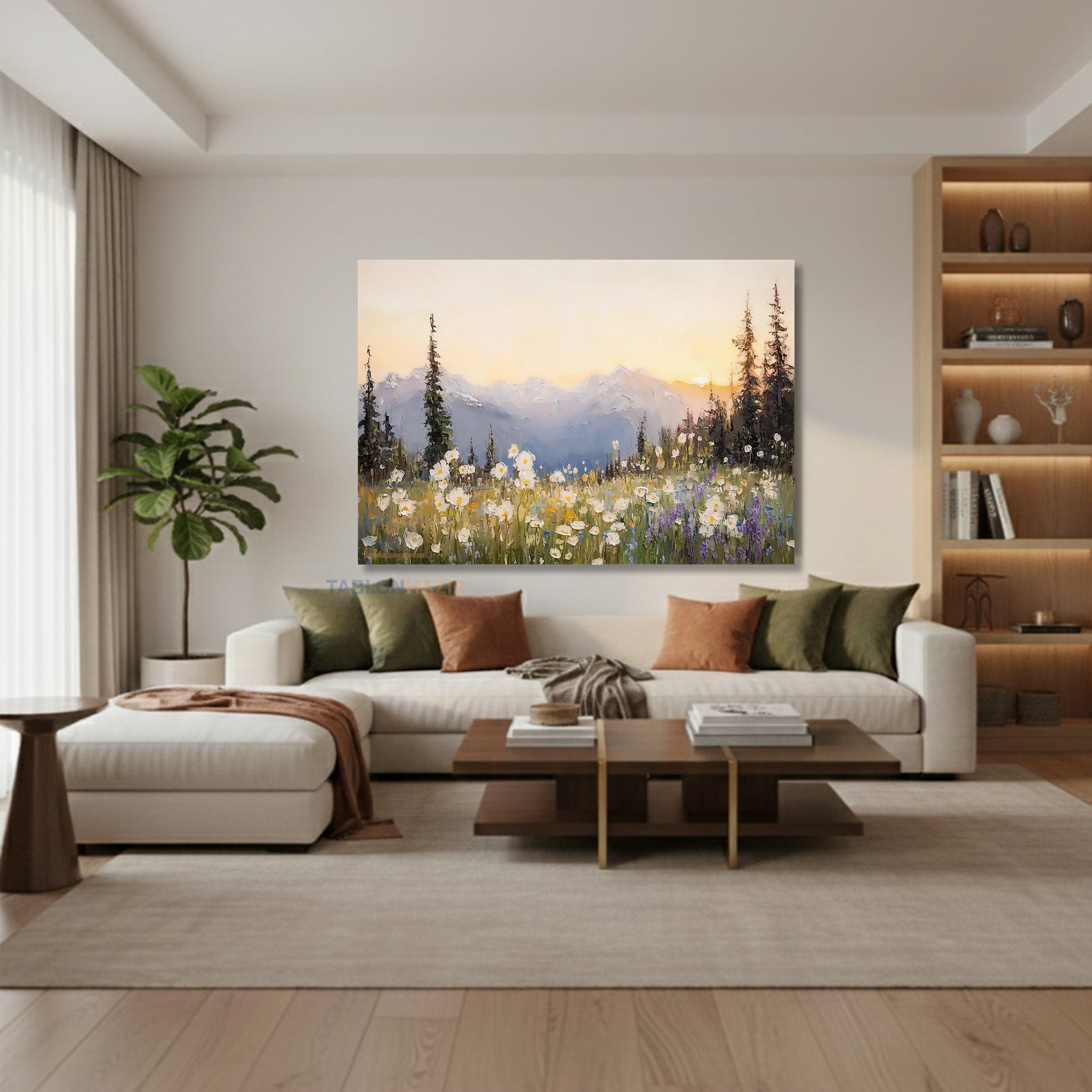 Yatay Kanvas Duvar Tablosu Dogamanzarasi9 Salon Tablosu Ofis Tablosu Yeni Ev Hediyesi Dekorasyon