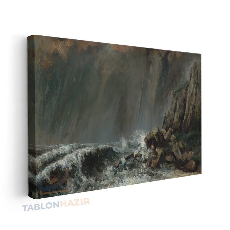 Yatay Kanvas Duvar Tablosu Firtinalideniz Salon Tablosu Ofis Tablosu Yeni Ev Hediyesi Dekorasyon