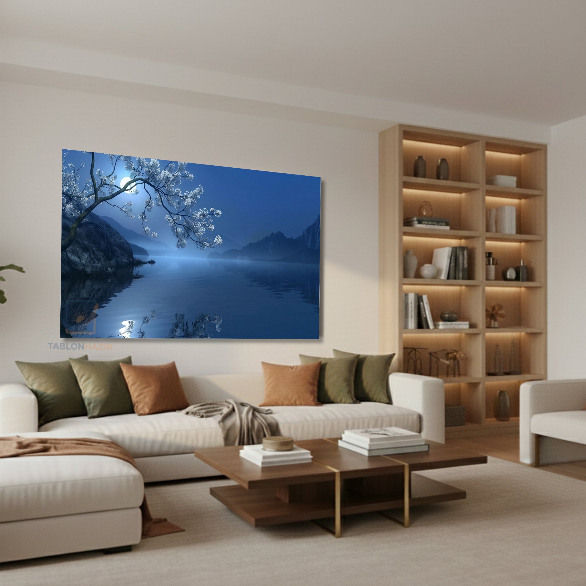 Yatay Kanvas Duvar Tablosu Gecedogamanzarasi Salon Tablosu Ofis Tablosu Yeni Ev Hediyesi Dekorasyon