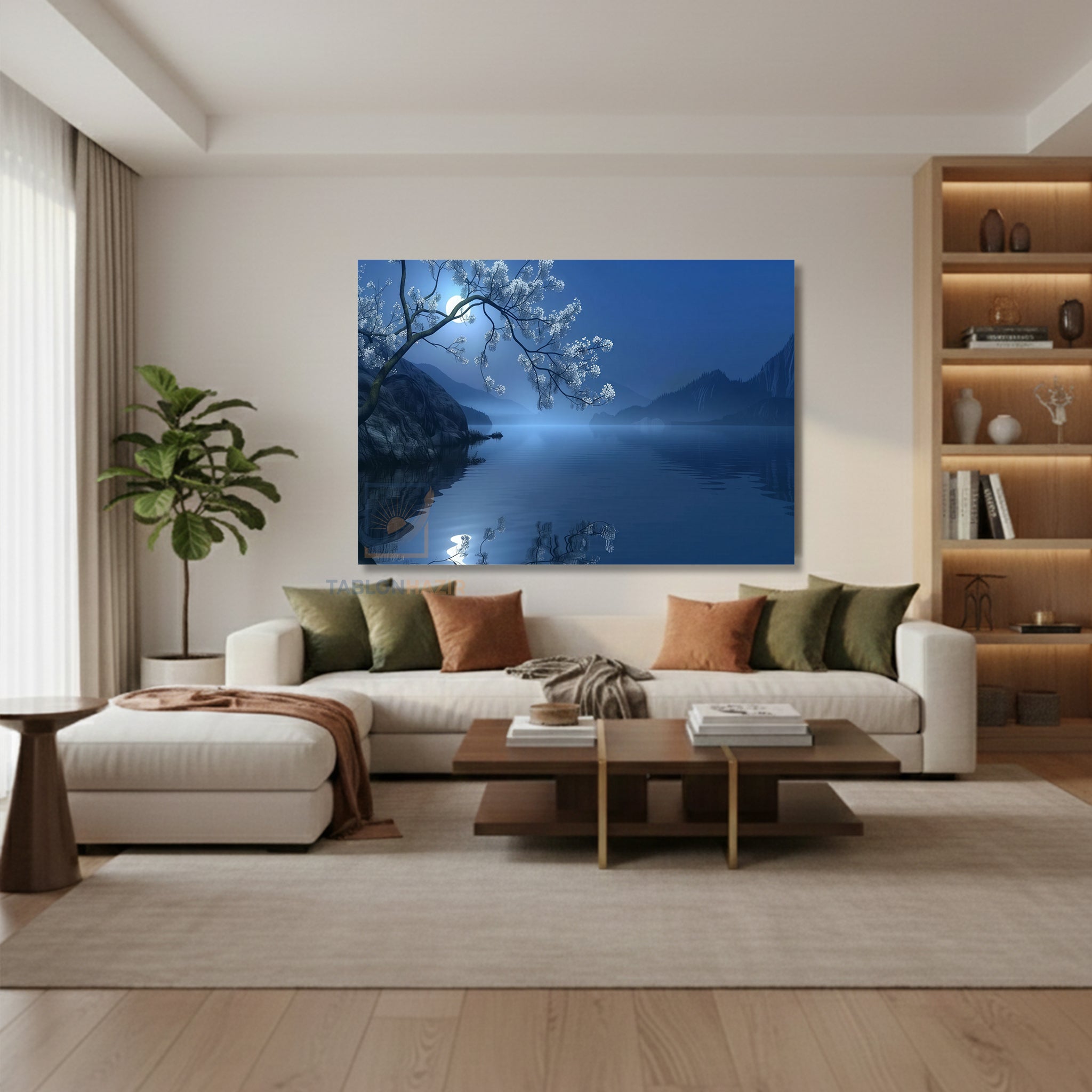 Yatay Kanvas Duvar Tablosu Gecedogamanzarasi Salon Tablosu Ofis Tablosu Yeni Ev Hediyesi Dekorasyon