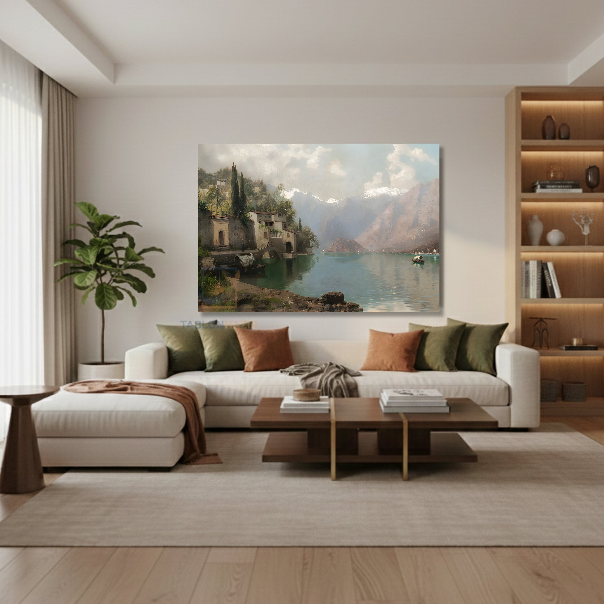 Yatay Kanvas Duvar Tablosu Golmanzarasi2 Salon Tablosu Ofis Tablosu Yeni Ev Hediyesi Dekorasyon