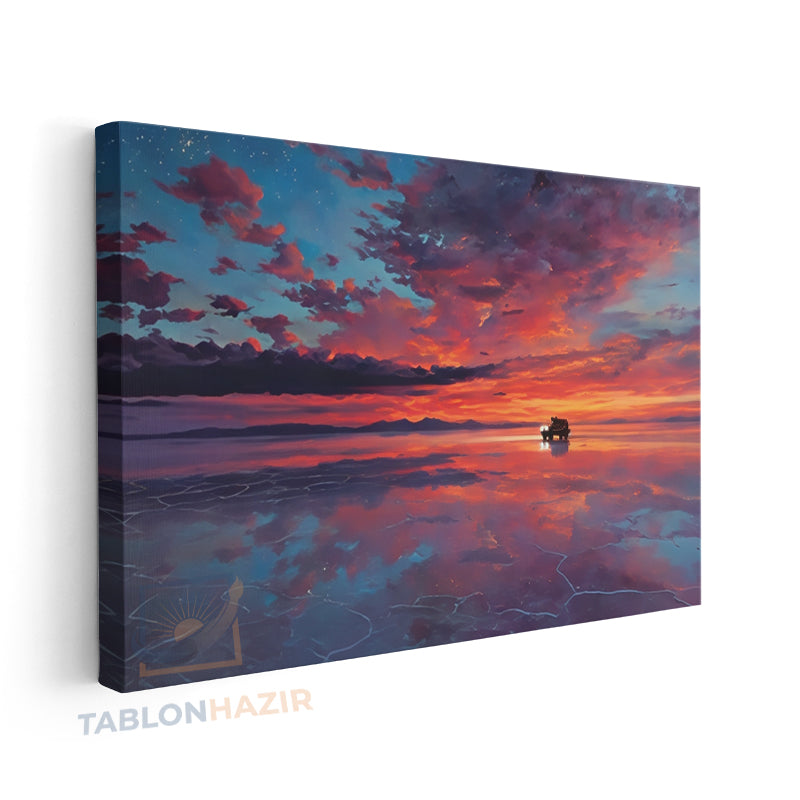 Yatay Kanvas Duvar Tablosu Gunbatimirenkleri Salon Tablosu Ofis Tablosu Yeni Ev Hediyesi Dekorasyon