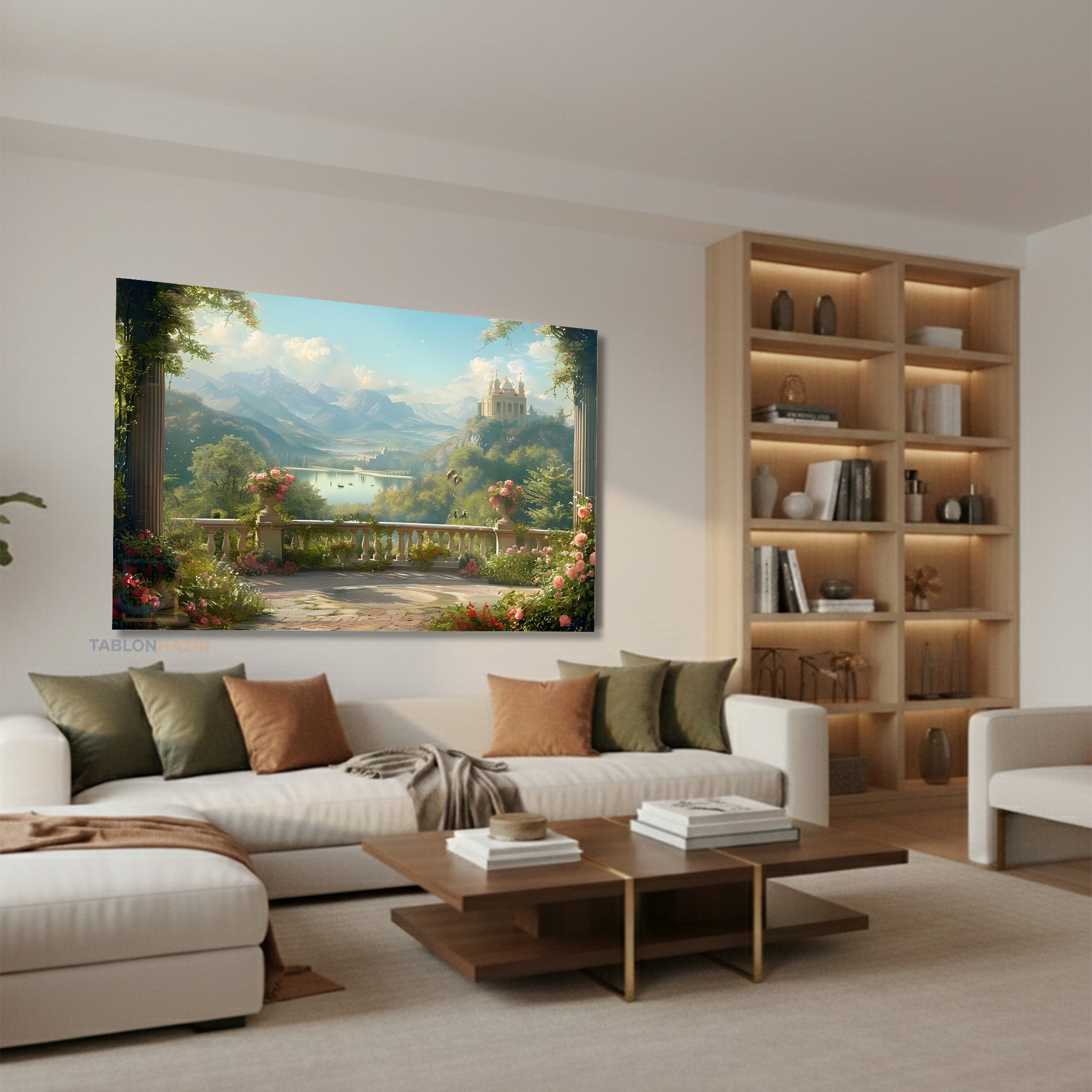 Yatay Kanvas Duvar Tablosu Kanvas Şatomanzara Salon Tablosu Ofis Tablosu Ev Hediyesi Dekorasyon