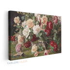 Yatay Kanvas Duvar Tablosu Kirmizibeyazguller Salon Tablosu Ofis Tablosu Yeni Ev Hediyesi Dekorasyon