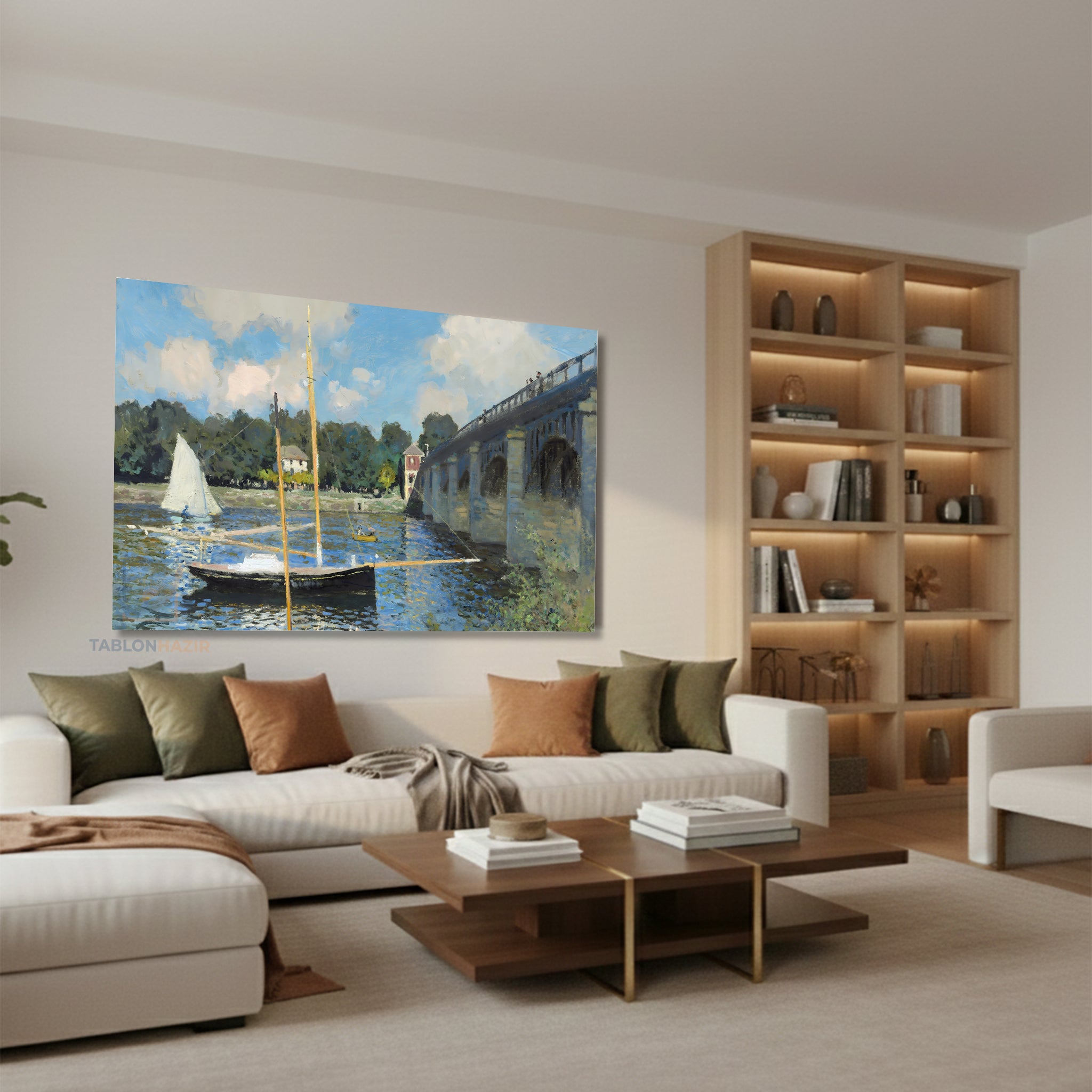 Yatay Kanvas Duvar Tablosu Koprumanzarasi2 Salon Tablosu Ofis Tablosu Yeni Ev Hediyesi Dekorasyon