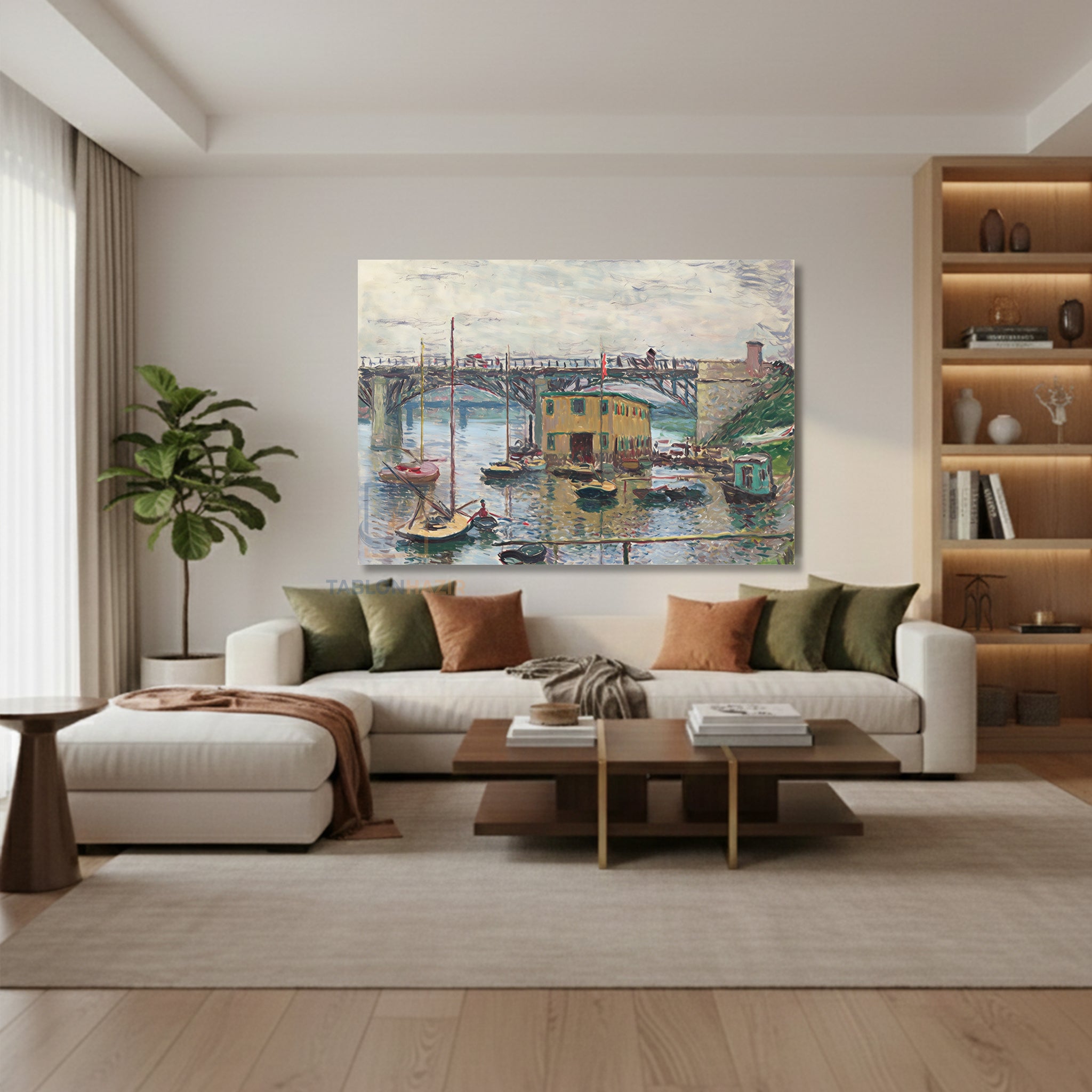 Yatay Kanvas Duvar Tablosu Koprumanzarasi3 Salon Tablosu Ofis Tablosu Yeni Ev Hediyesi Dekorasyon