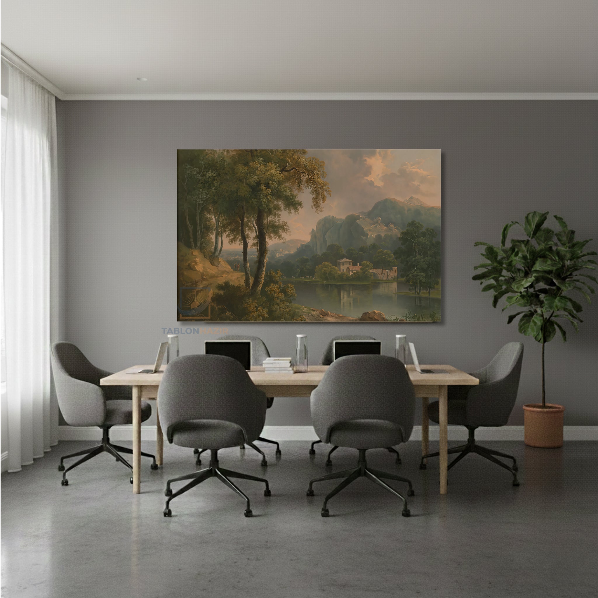 Yatay Kanvas Duvar Tablosu Ormanlikmanzarasi Salon Tablosu Ofis Tablosu Yeni Ev Hediyesi Dekorasyon
