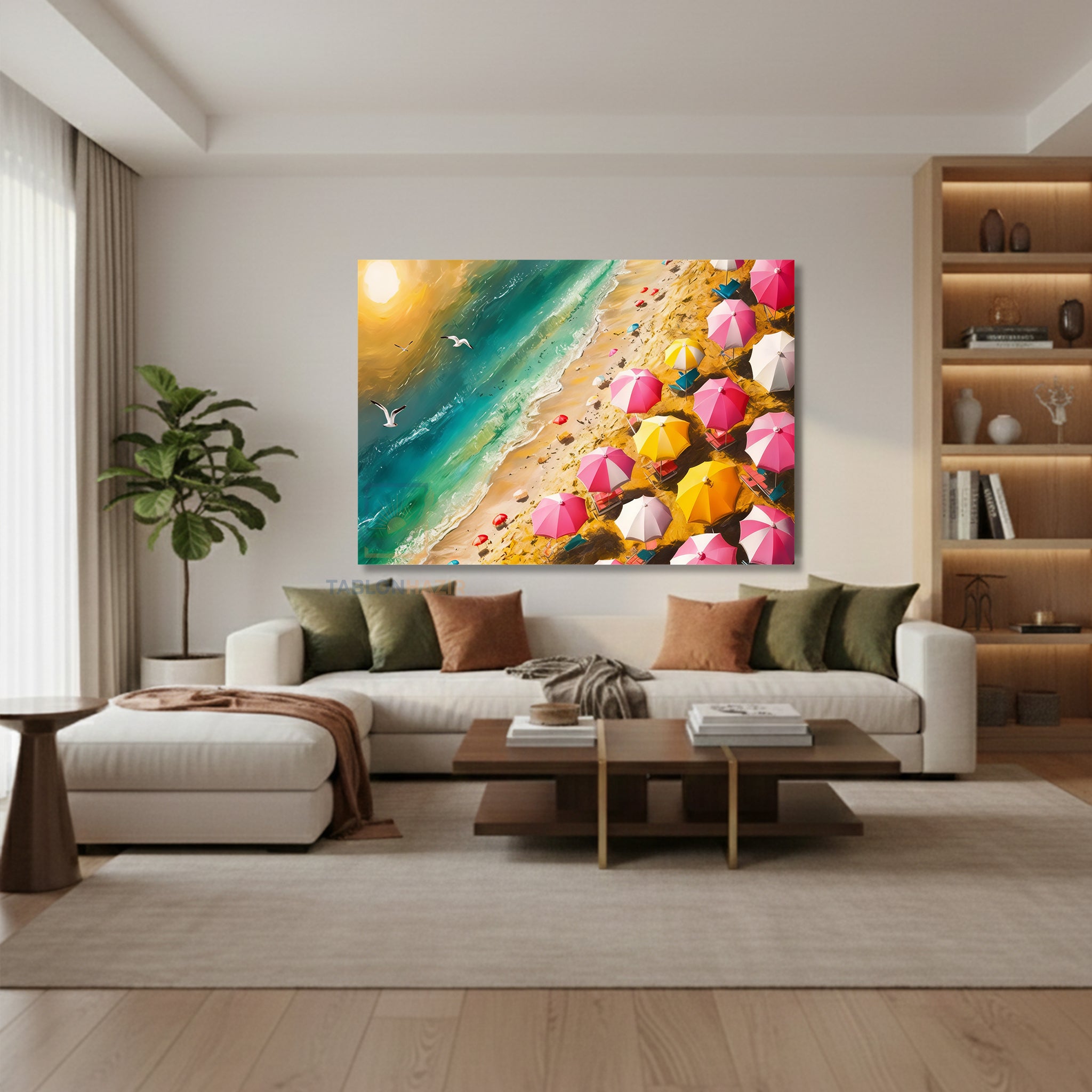 Yatay Kanvas Duvar Tablosu Plajmanzarasi Salon Tablosu Ofis Tablosu Yeni Ev Hediyesi Dekorasyon