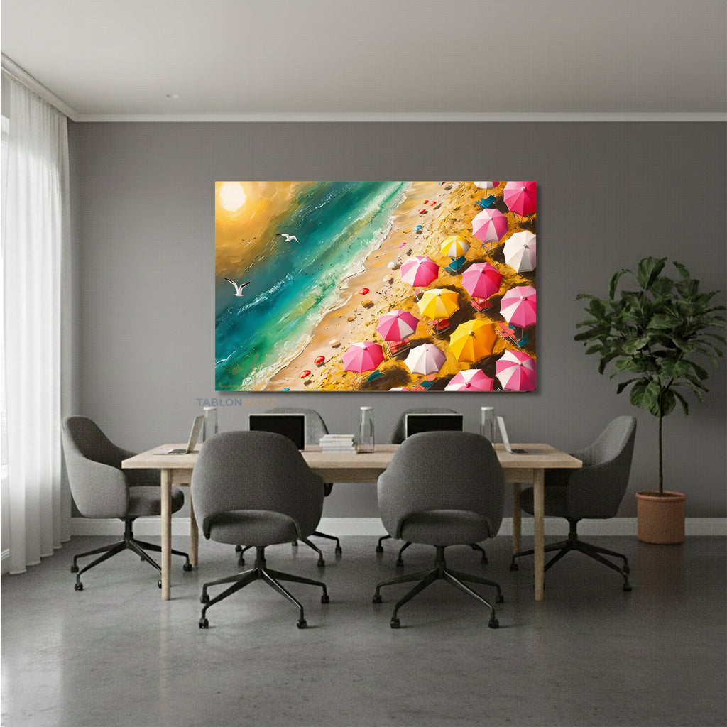 Yatay Kanvas Duvar Tablosu Plajmanzarasi Salon Tablosu Ofis Tablosu Yeni Ev Hediyesi Dekorasyon