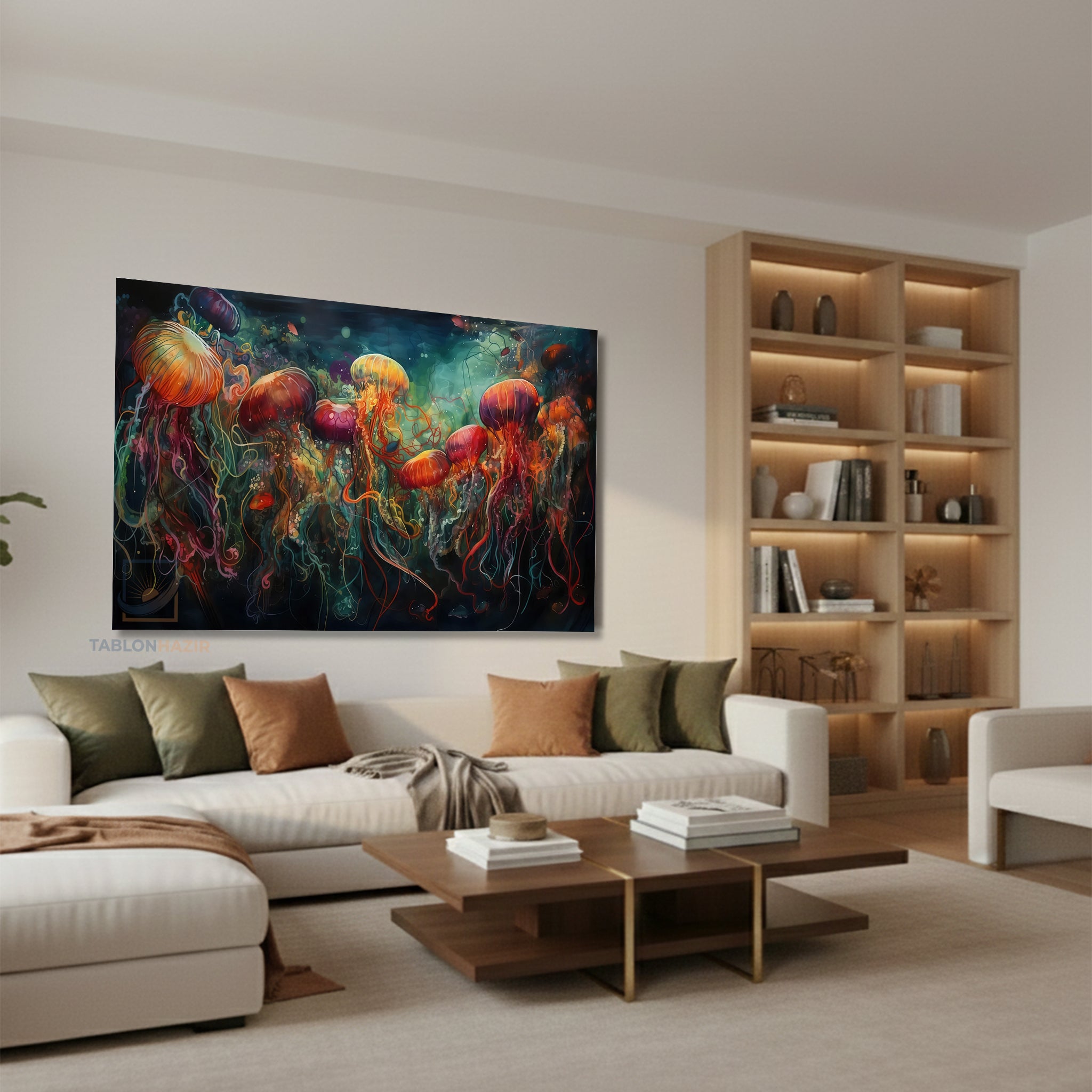 Yatay Kanvas Duvar Tablosu Renklidenizanalari Salon Tablosu Ofis Tablosu Yeni Ev Hediyesi Dekorasyon