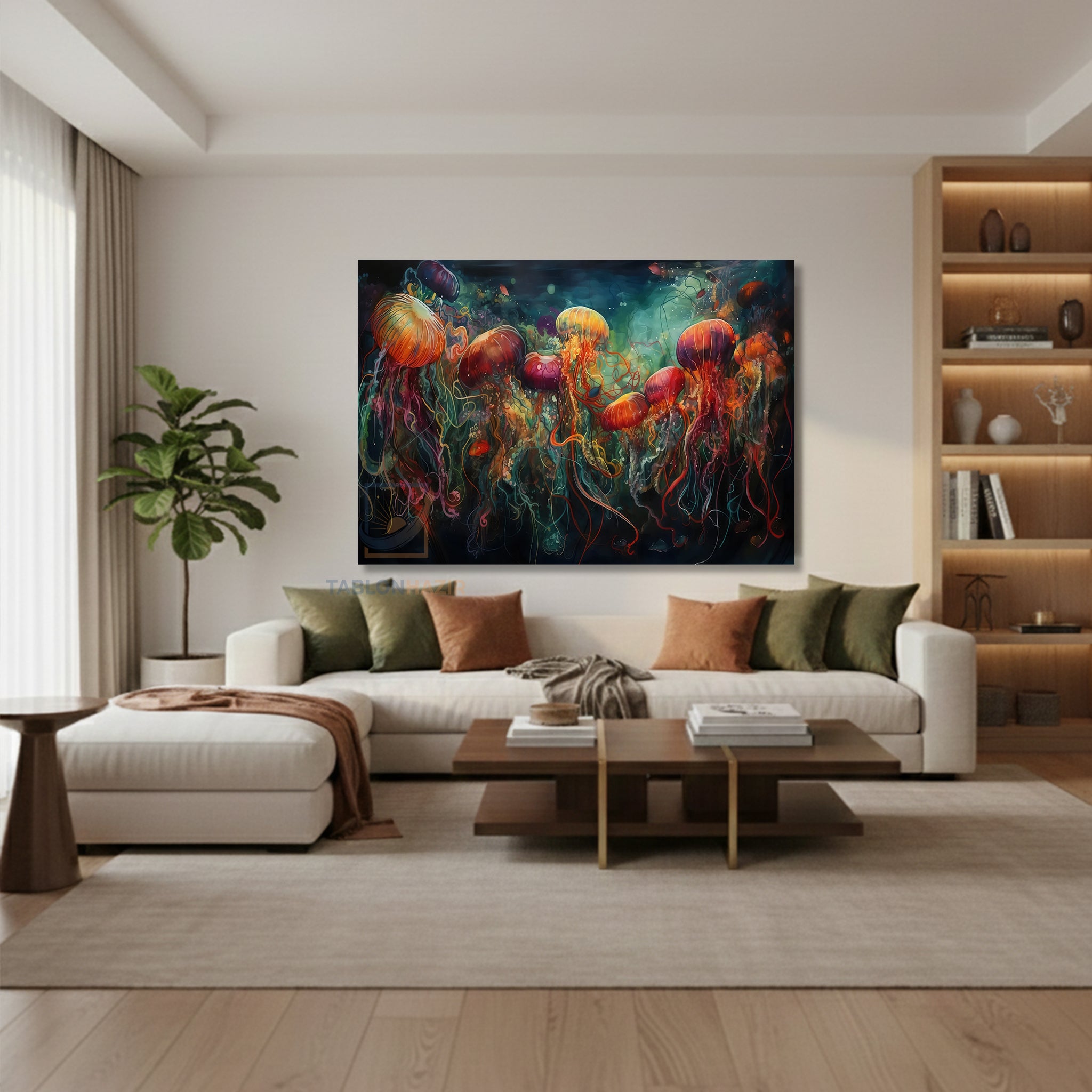 Yatay Kanvas Duvar Tablosu Renklidenizanalari Salon Tablosu Ofis Tablosu Yeni Ev Hediyesi Dekorasyon