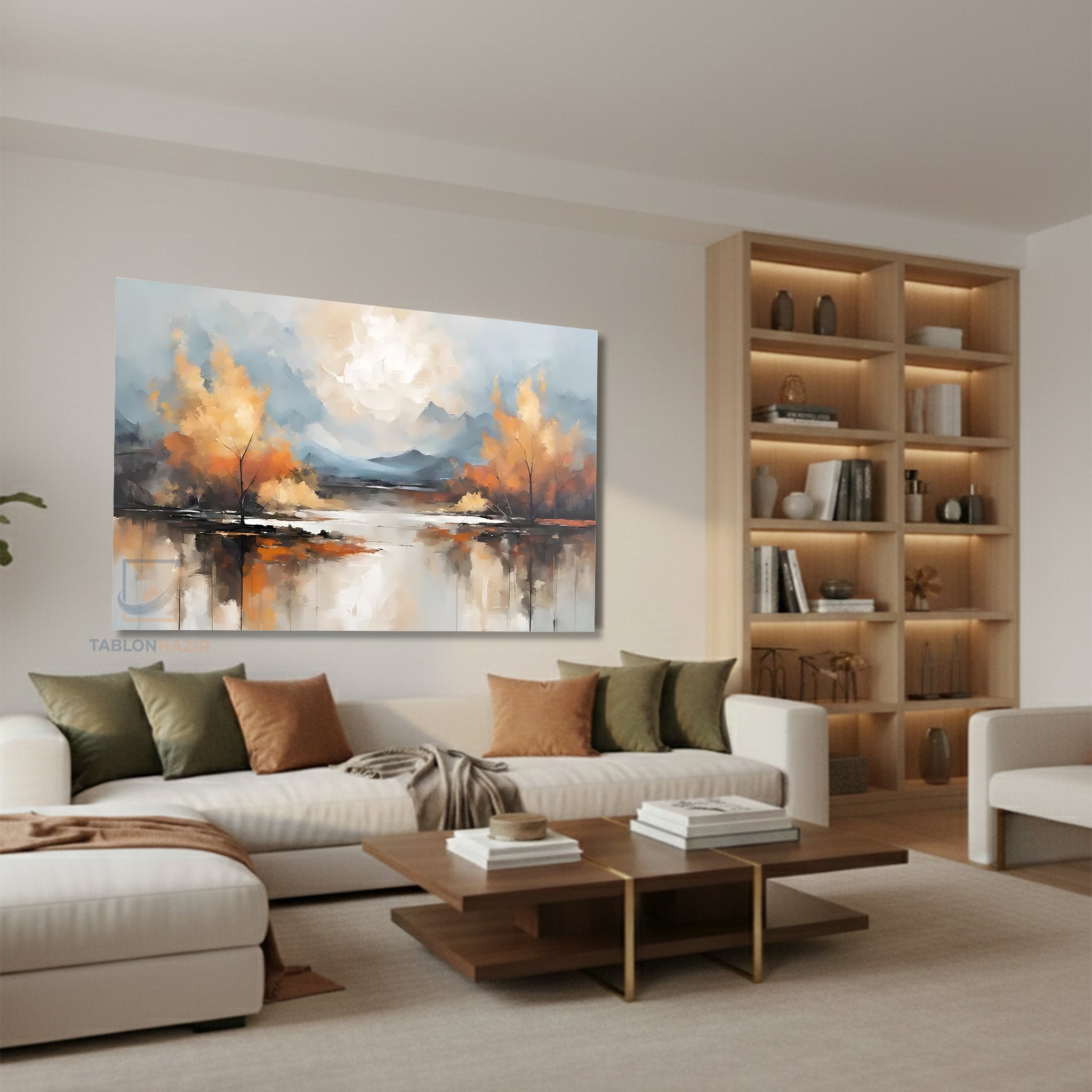 Yatay Kanvas Duvar Tablosu Sonbaharmanzarasi Salon Tablosu Ofis Tablosu Yeni Ev Hediyesi Dekorasyon