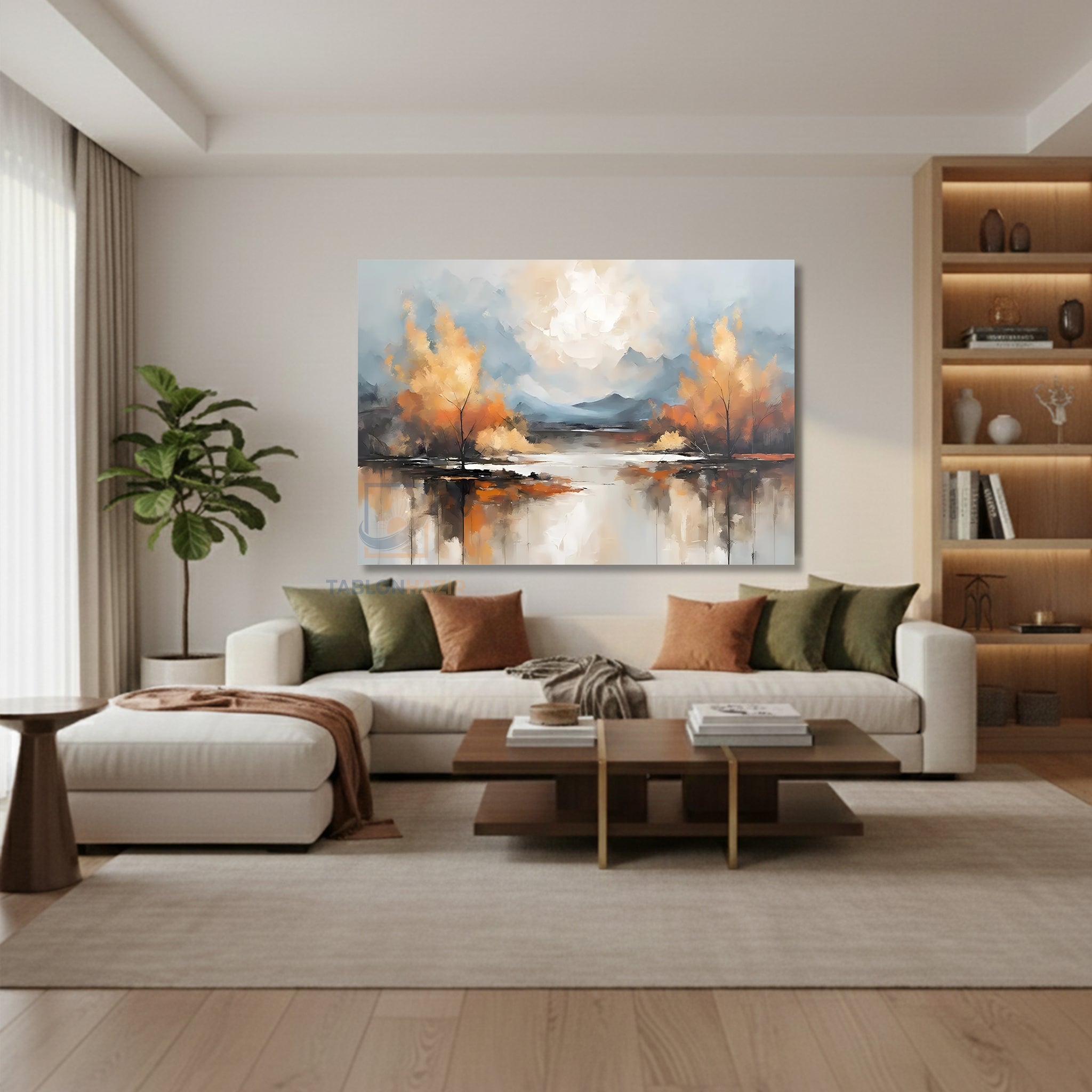 Yatay Kanvas Duvar Tablosu Sonbaharmanzarasi Salon Tablosu Ofis Tablosu Yeni Ev Hediyesi Dekorasyon