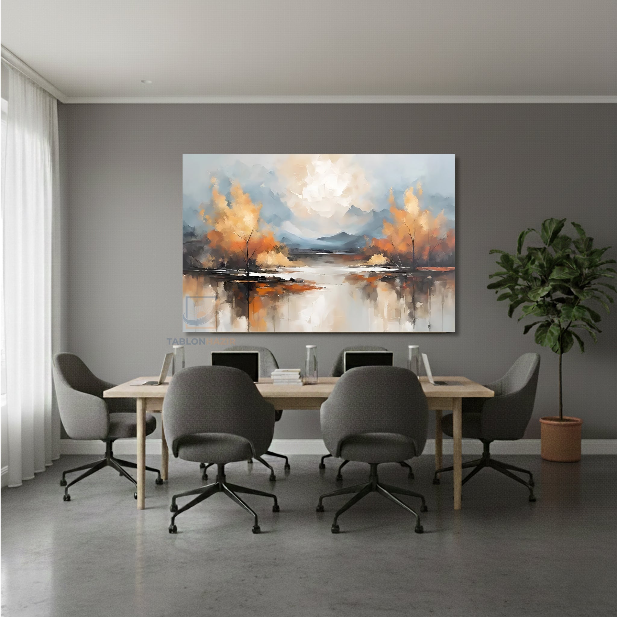 Yatay Kanvas Duvar Tablosu Sonbaharmanzarasi Salon Tablosu Ofis Tablosu Yeni Ev Hediyesi Dekorasyon