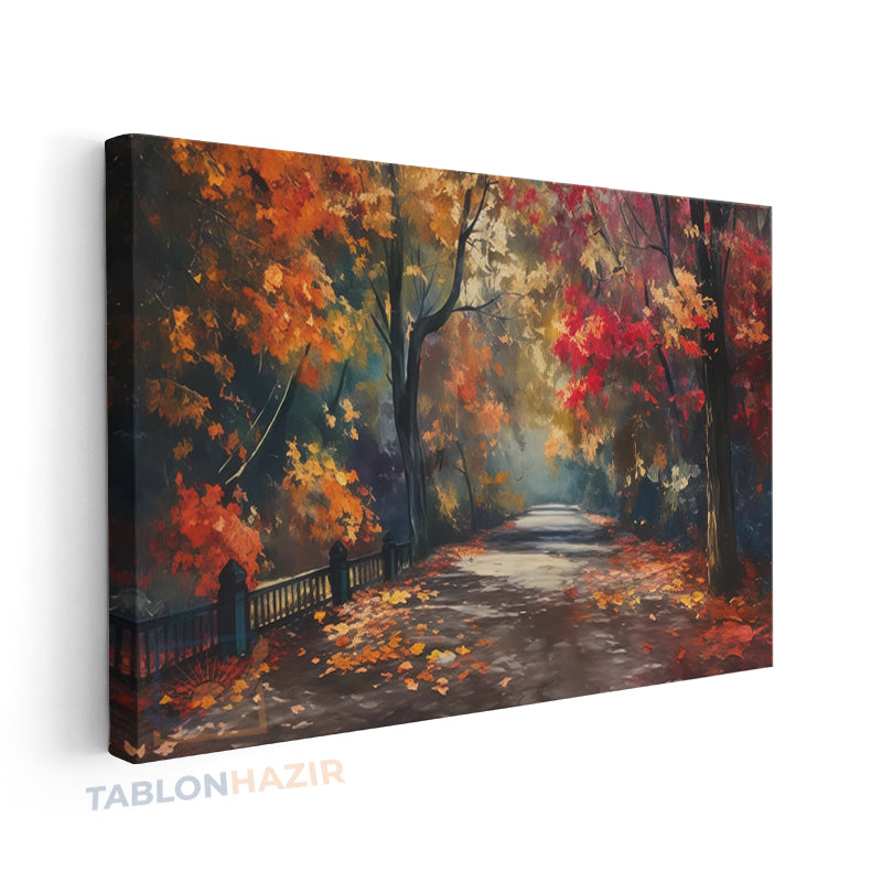 Yatay Kanvas Duvar Tablosu Sonbaharmanzarasi2 Salon Tablosu Ofis Tablosu Yeni Ev Hediyesi Dekorasyon