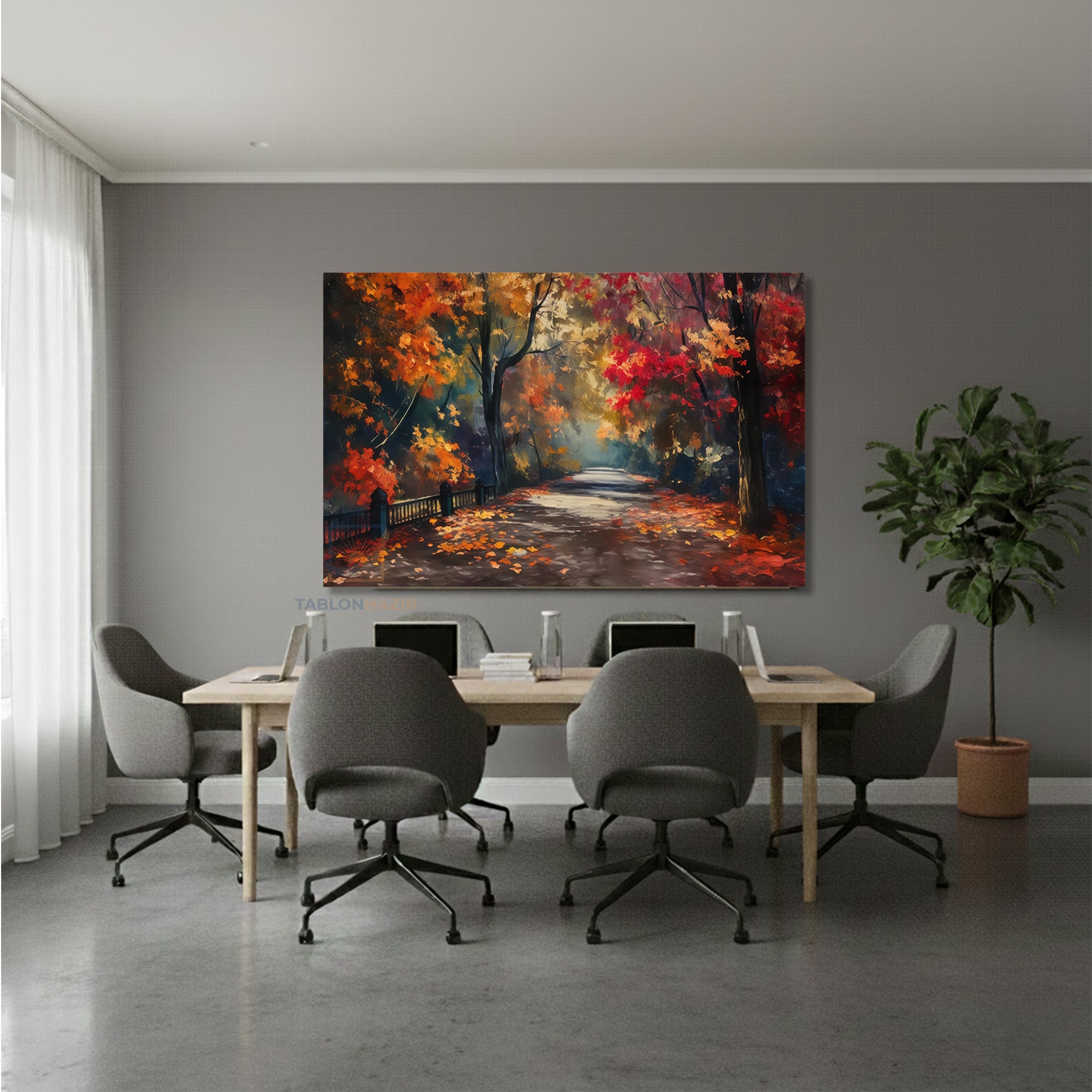 Yatay Kanvas Duvar Tablosu Sonbaharmanzarasi2 Salon Tablosu Ofis Tablosu Yeni Ev Hediyesi Dekorasyon
