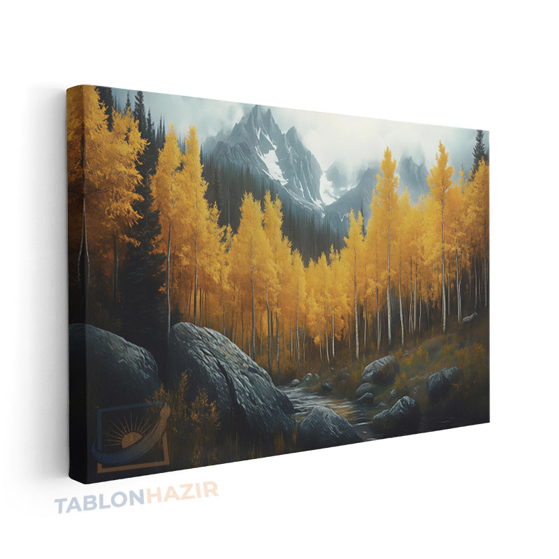Yatay Kanvas Duvar Tablosu Sonbaharmanzarasi3 Salon Tablosu Ofis Tablosu Yeni Ev Hediyesi Dekorasyon
