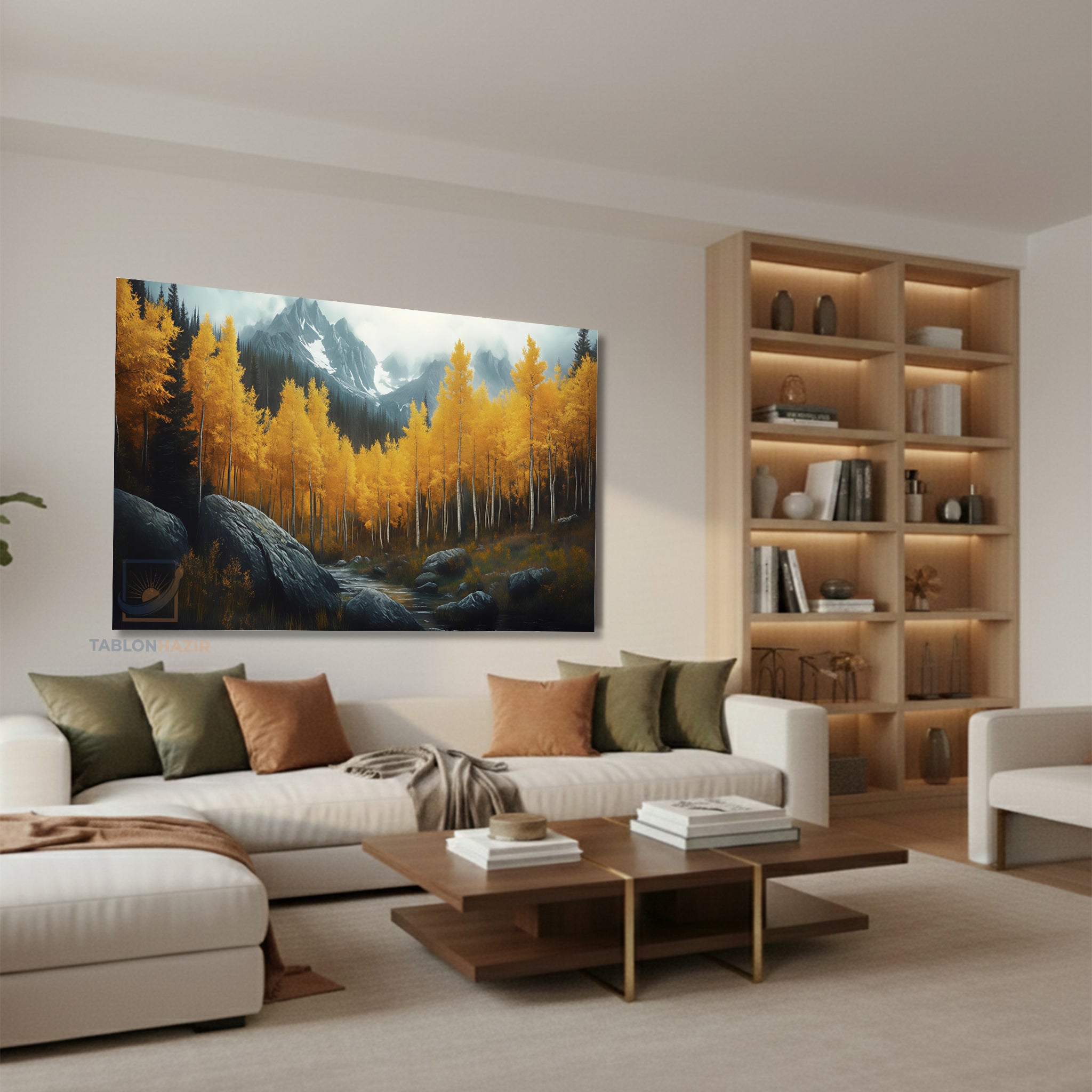 Yatay Kanvas Duvar Tablosu Sonbaharmanzarasi3 Salon Tablosu Ofis Tablosu Yeni Ev Hediyesi Dekorasyon