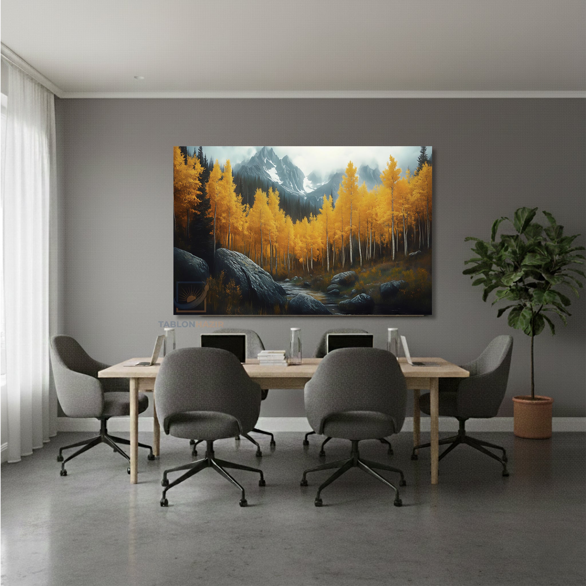 Yatay Kanvas Duvar Tablosu Sonbaharmanzarasi3 Salon Tablosu Ofis Tablosu Yeni Ev Hediyesi Dekorasyon